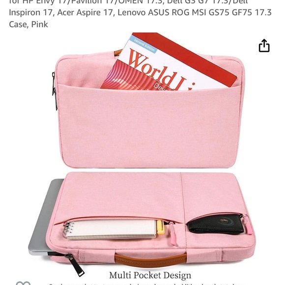 17.3 Inch Laptop Briefcase Sleeve Women Ladies Bag with Handle - Picture 5 of 8